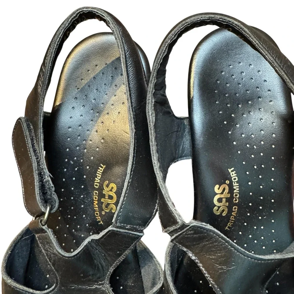 SAS Tripad Comfort‎ Shoes Womens Size 10 Wide Leather Low Heel Sandals L4 208830
